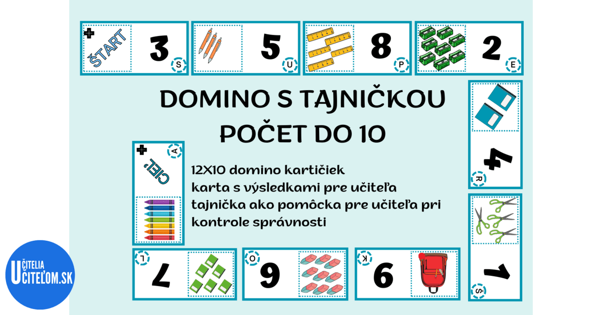 DOMINO - počítanie do 10 - Matematika | UčiteliaUčiteľom.sk
